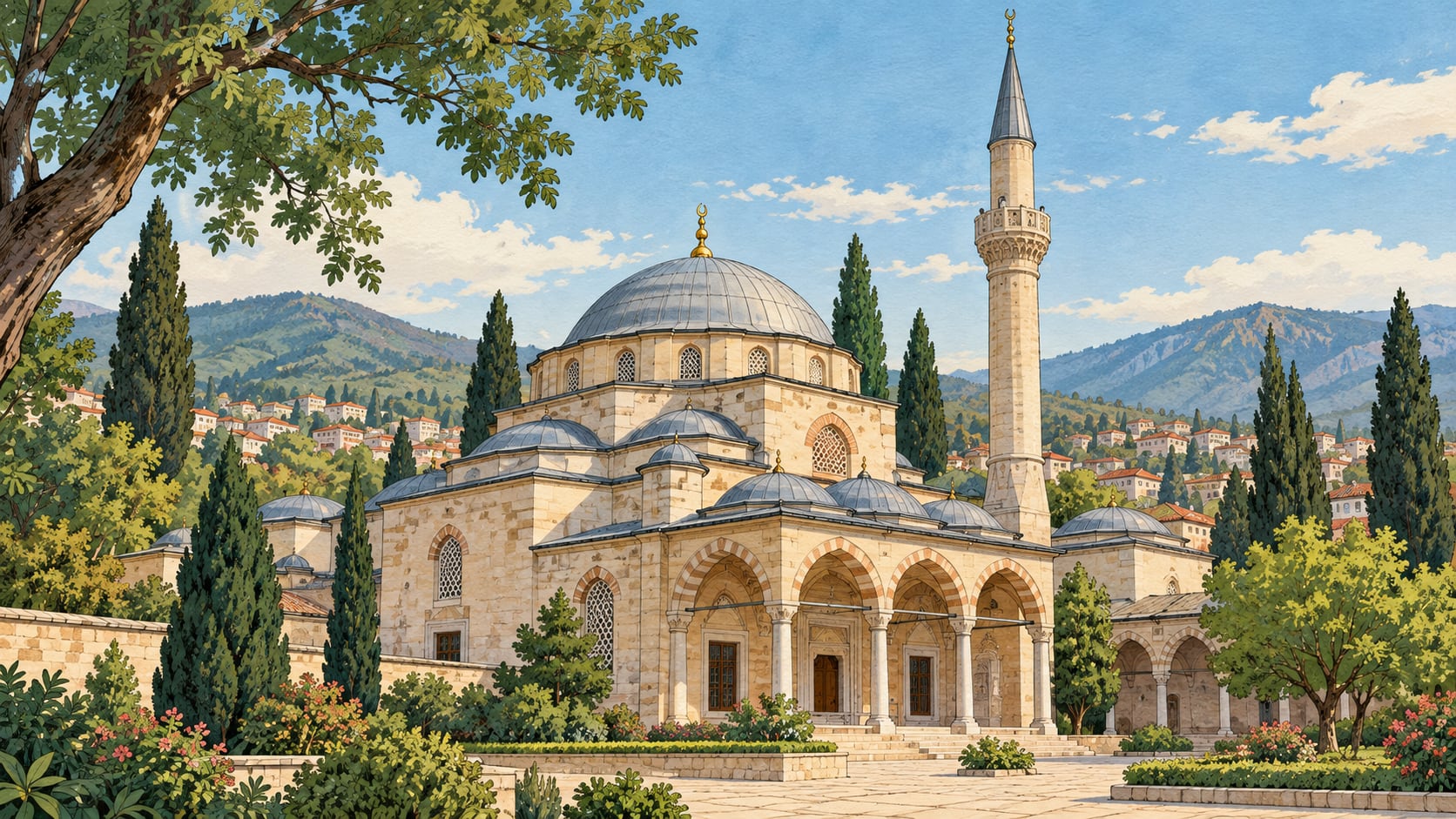 Şeyh Konevi Mosque çizimi, Bursa