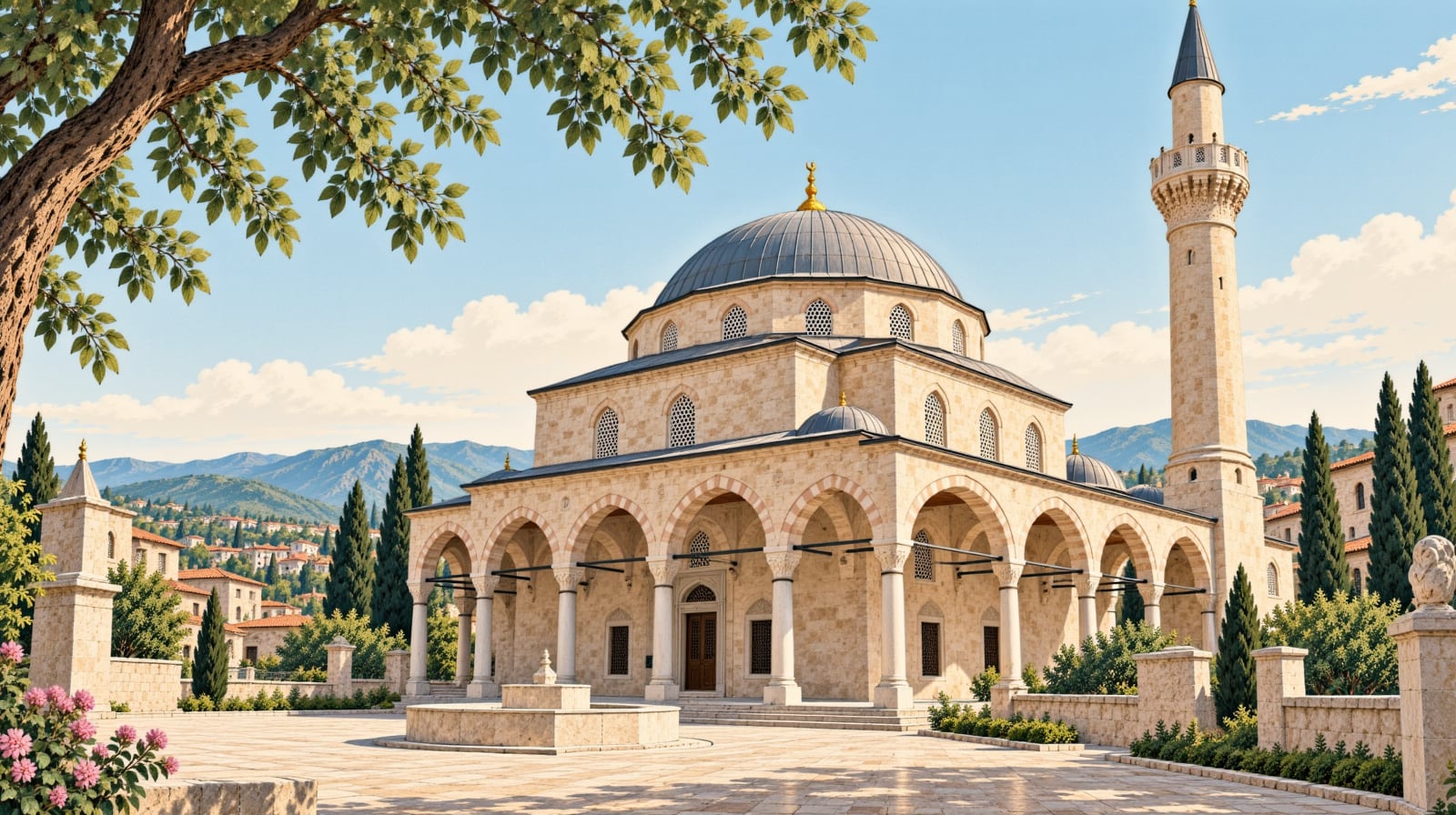 Şeyh Mutahhar Mosque (dört Ayaklı Minare) çizimi, Diyarbakır