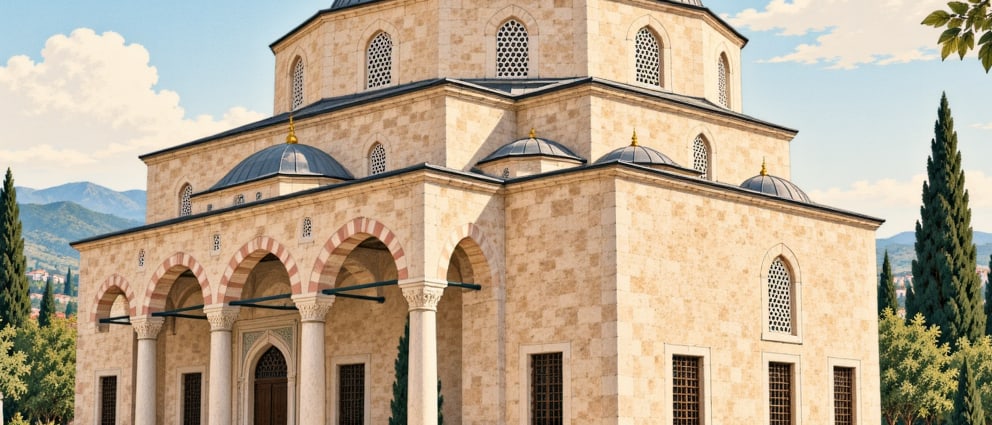 Şeyh Şamil Mosque and Tomb çizimi, Kırıkkale