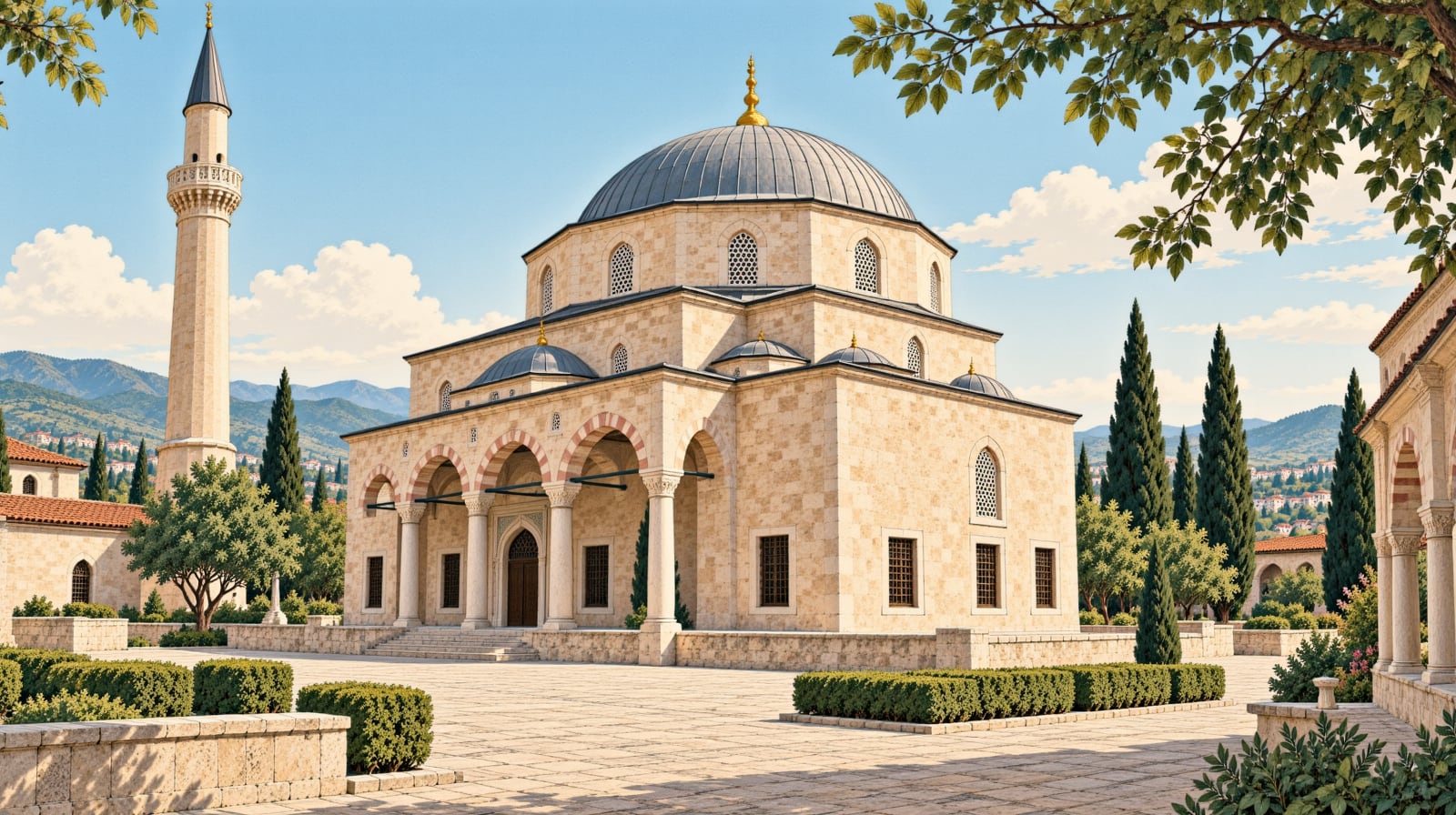 Şeyh Şamil Mosque and Tomb çizimi, Kırıkkale