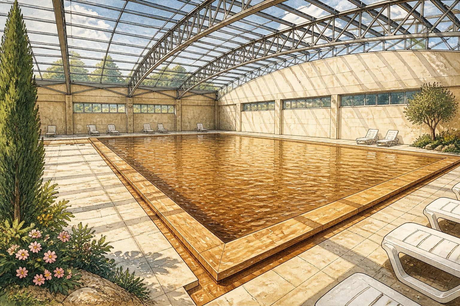 Sıcak Çermik Hot Spring çizimi, Sivas