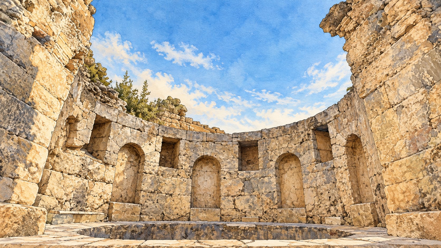 Side Arif Müfid Mansel Archaeological Museum çizimi, Antalya
