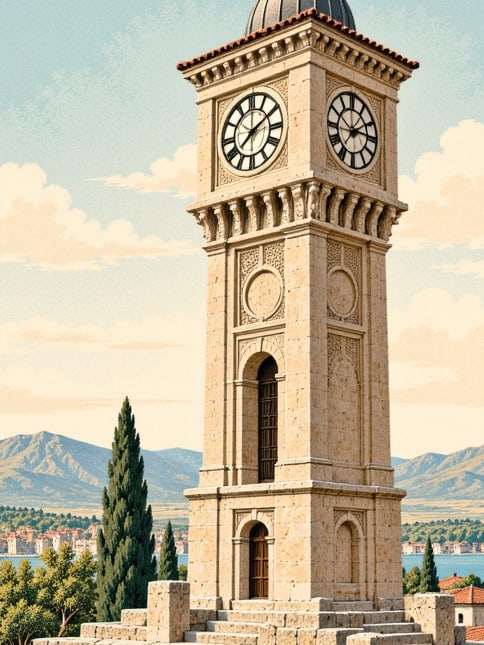 Zeichnung: Uhrturm, Siirt
