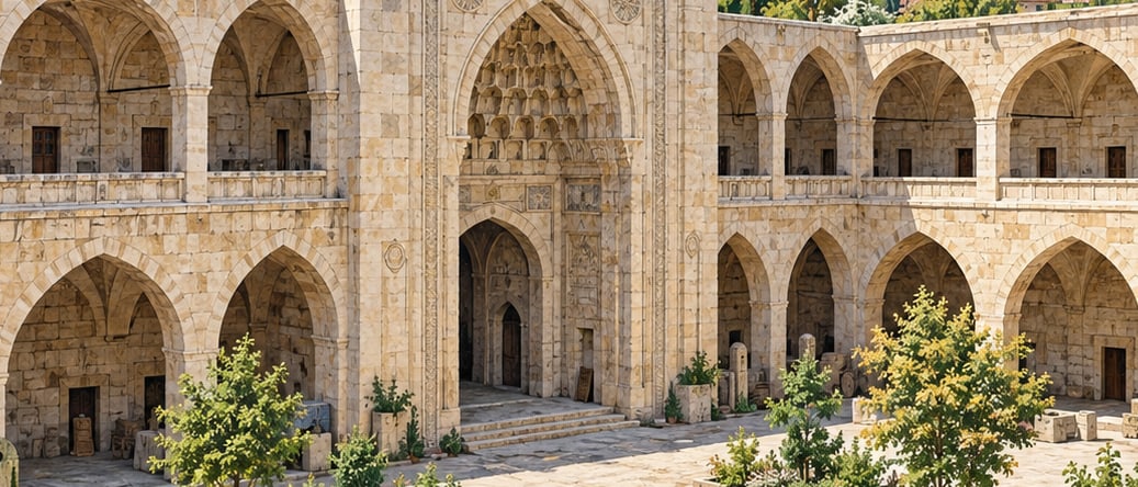 Silahtar Mustafa Paşa Caravanserai çizimi, Malatya