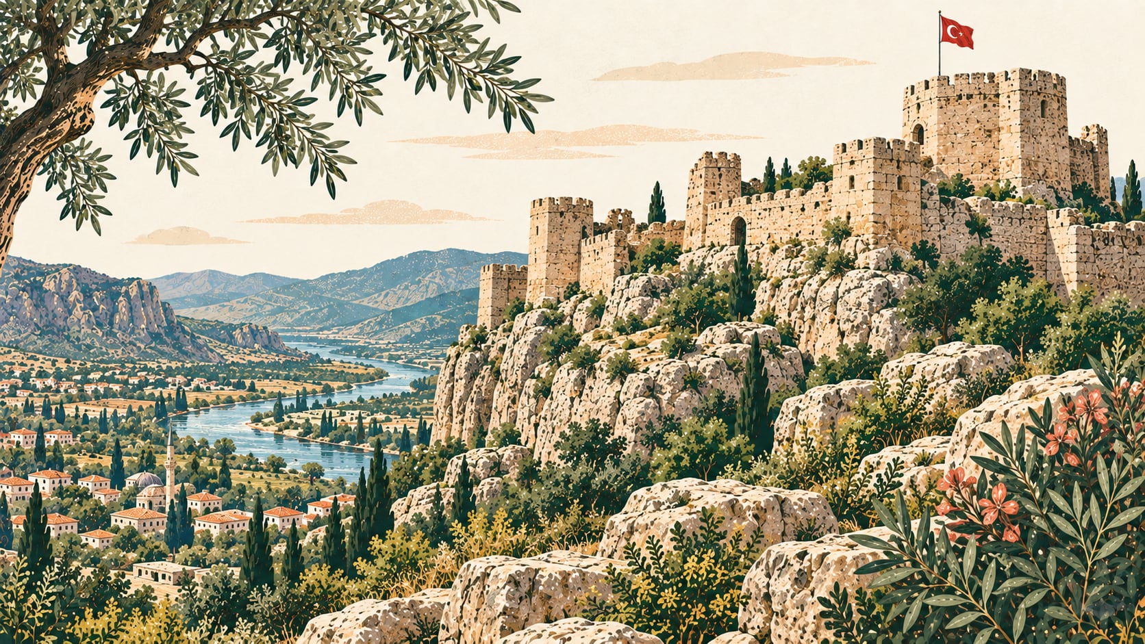 Silifke Castle çizimi, Mersin