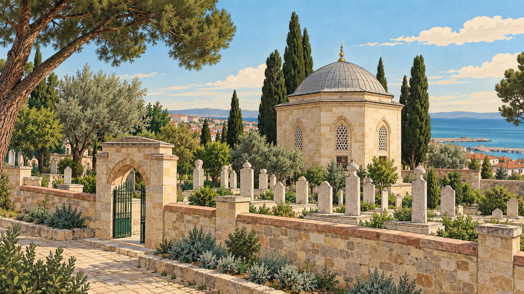 Sipahi Cemetery çizimi, Tekirdağ