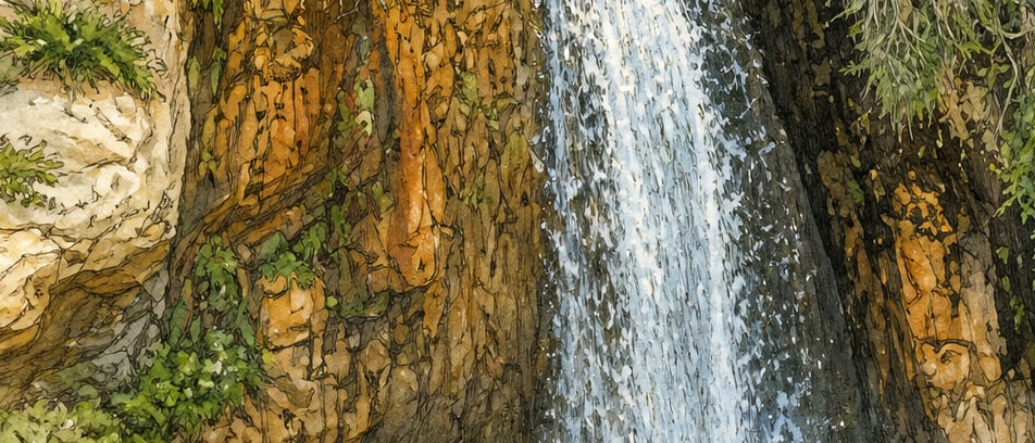 Sırakayalar Waterfall çizimi, Bayburt