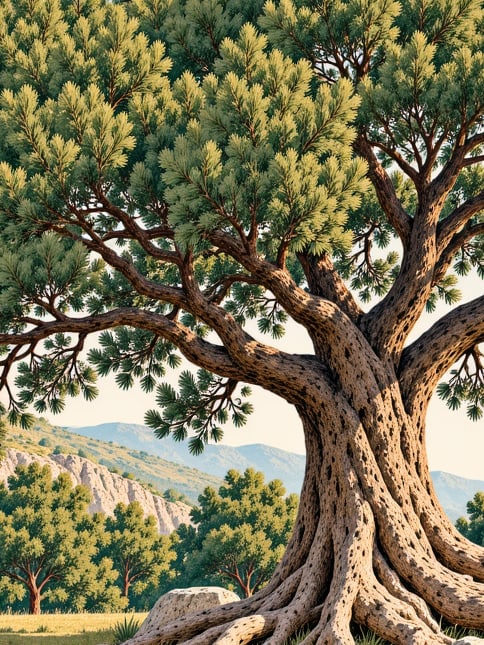 Zeichnung: Naturdenkmal Sırıkyayla-Tanne, Düzce