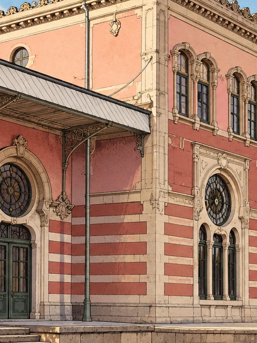 Zeichnung: Bahnhof Sirkeci, T.C.D.D.-Museum und Kunstgalerie, İstanbul