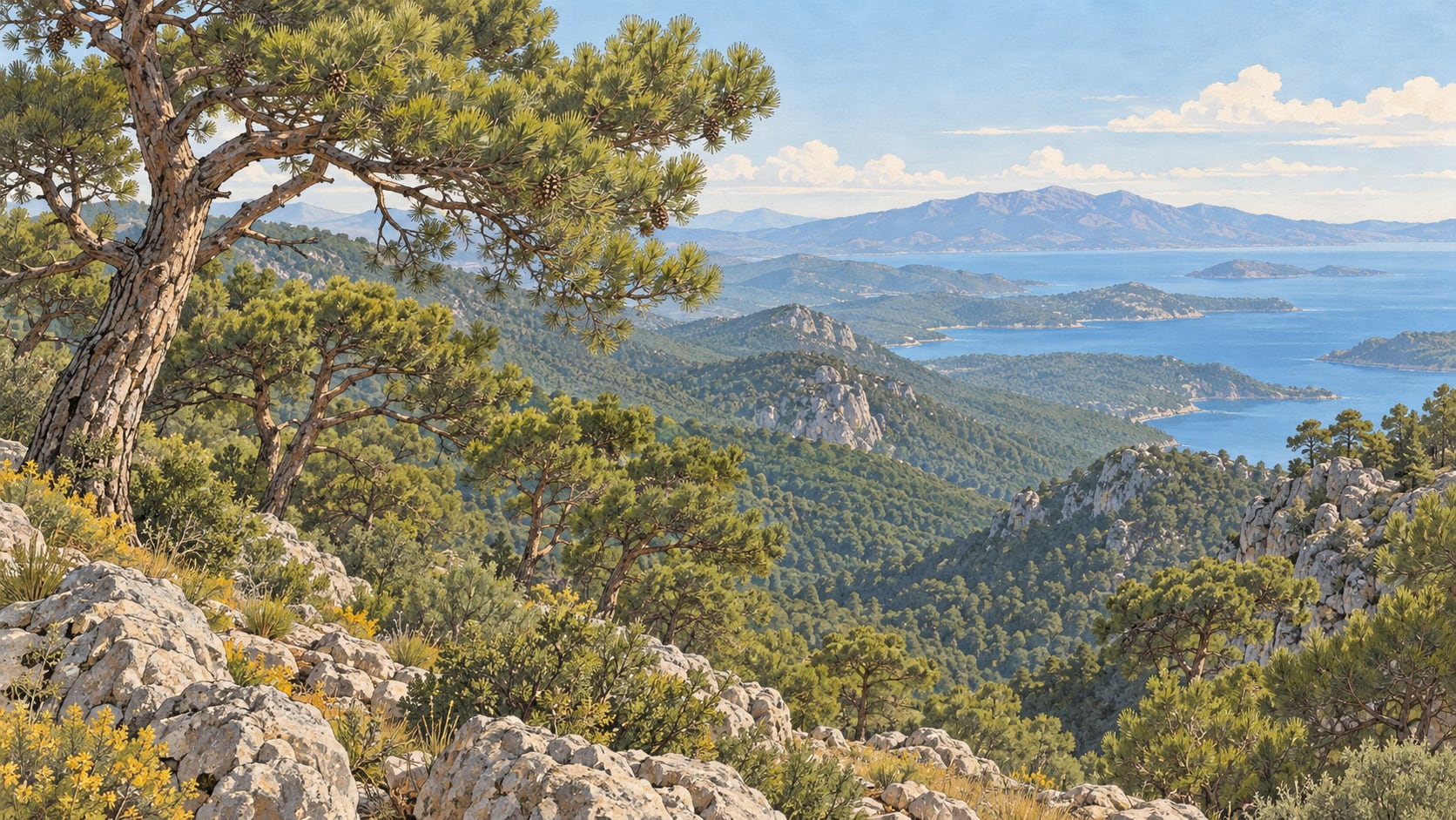 Sırtlandağı Halep Pine Nature Conservation Area çizimi, Muğla