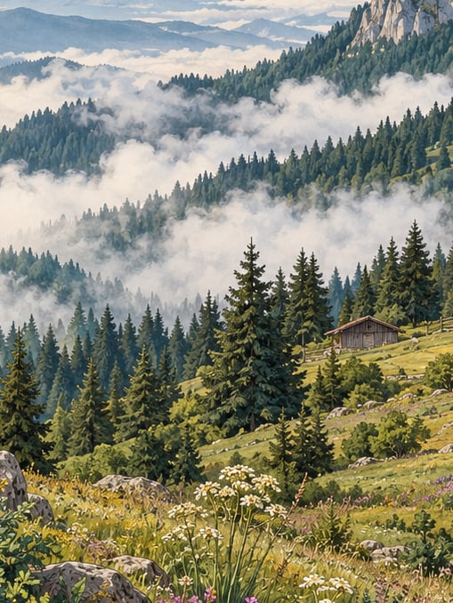 Zeichnung: Naturpark Sis Dağı, Trabzon