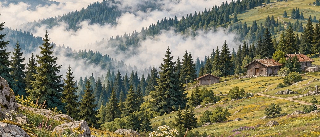 Sis Mountain Nature Park çizimi, Trabzon