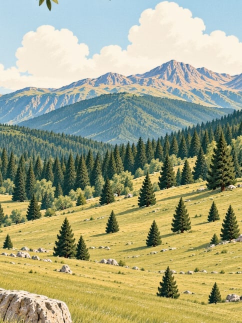 Zeichnung: Sisdağı-Hochebene, Trabzon
