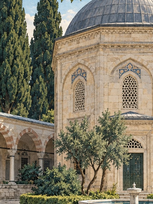 Zeichnung: Grabmal Siyavuş Paşa, İstanbul