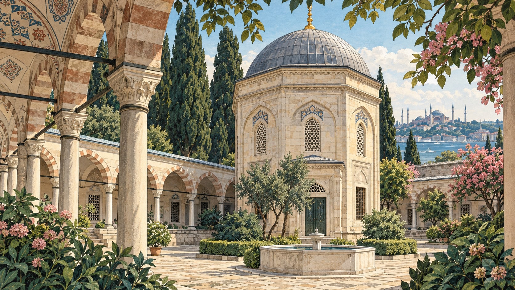 Siyavuş Paşa Tomb çizimi, İstanbul