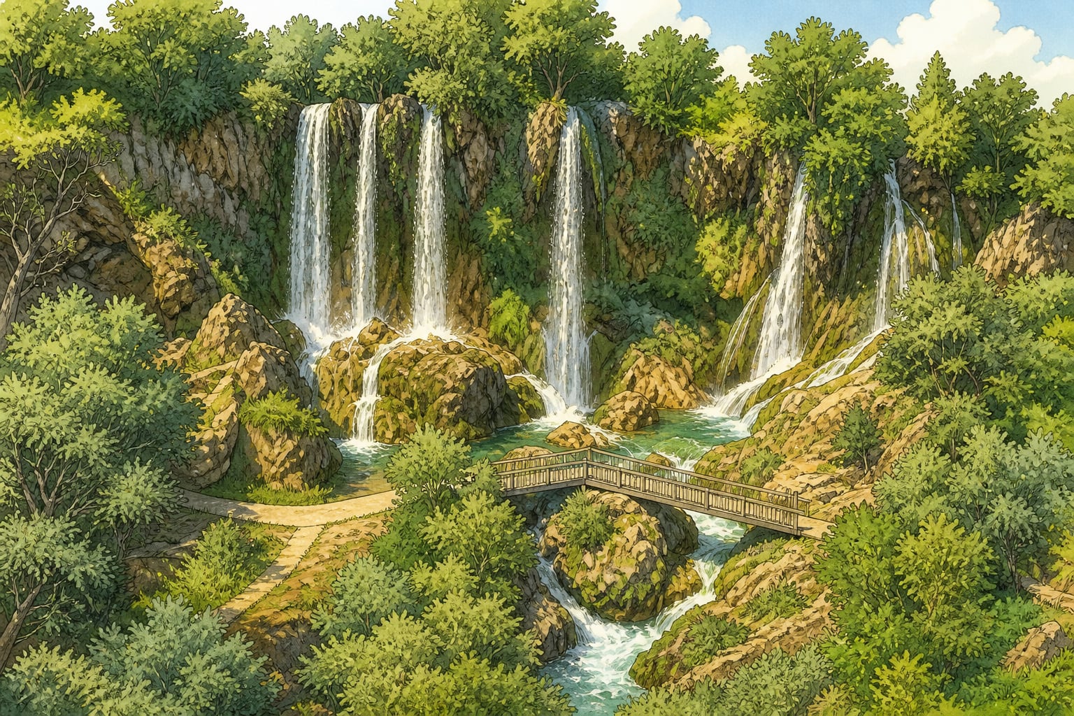 Sızır Waterfall çizimi, Sivas