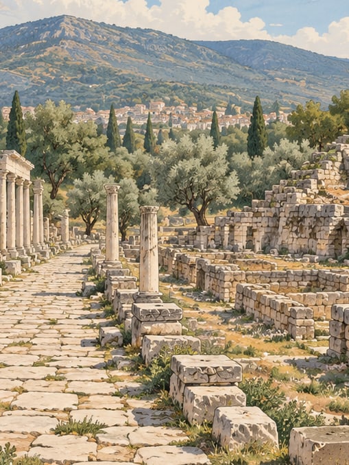 Zeichnung: Ausgrabungsstätte Stratonikeia, Muğla
