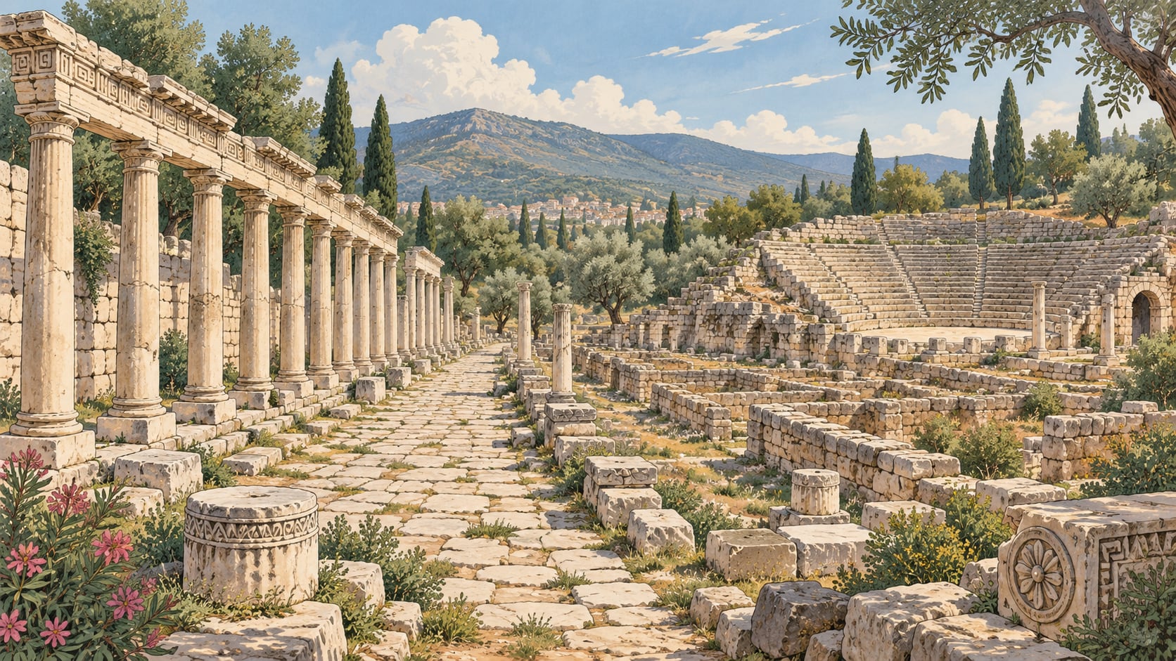 Stratonikeia Archaeological Site çizimi, Muğla
