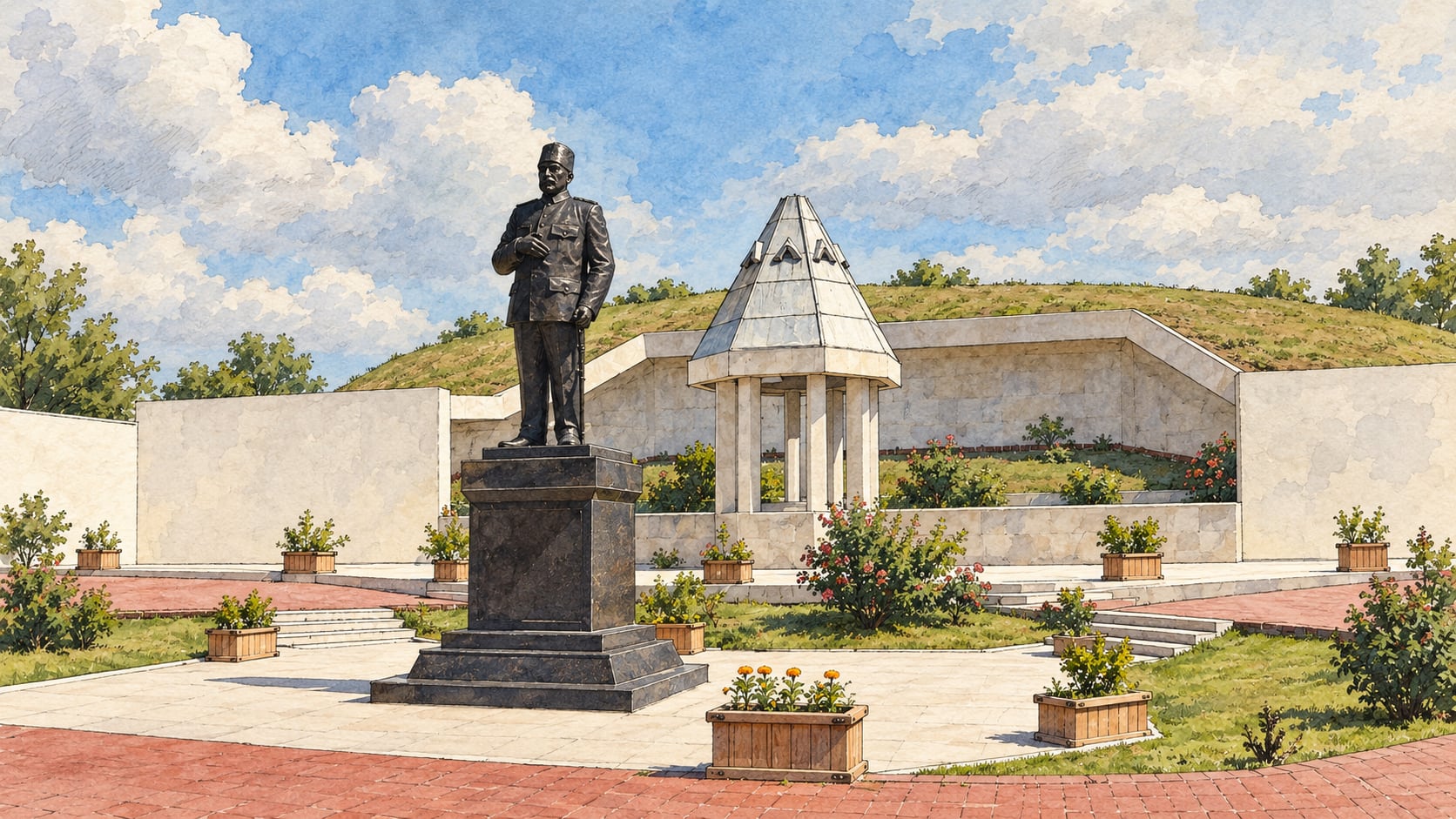 Şükrü Paşa Monument and Balkan War Museum çizimi, Edirne