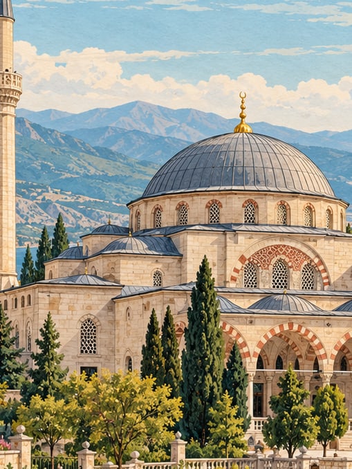 Zeichnung: Sultan-Fatih-Moschee, Isparta