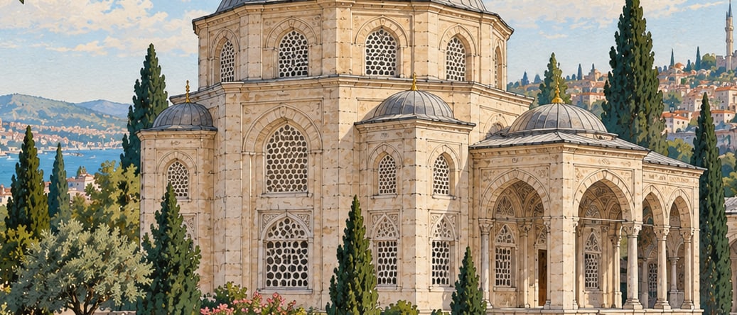 Sultan I. Süleyman Tomb (Kanuni Sultan Süleyman) çizimi, İstanbul
