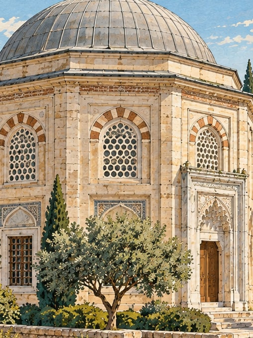 Zeichnung: Sultan-II.-Bayezıd-ı-Veli-Grabmal, İstanbul