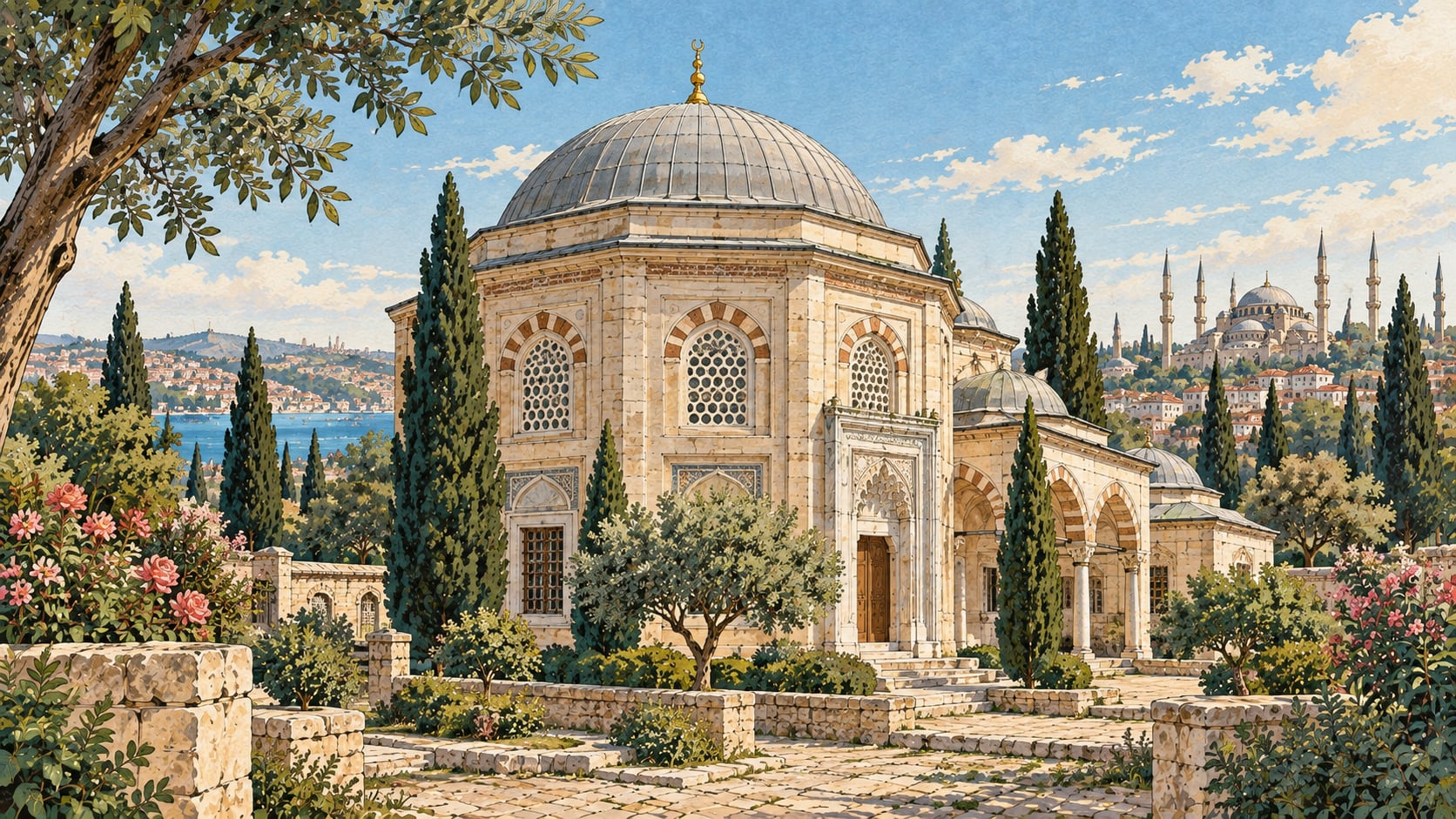 Sultan II.Bayezıd-ı Veli Tomb çizimi, İstanbul