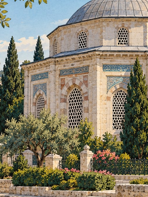 Zeichnung: Sultan-II.-Mehmed-Grabmal (Fatih Sultan Mehmed), İstanbul