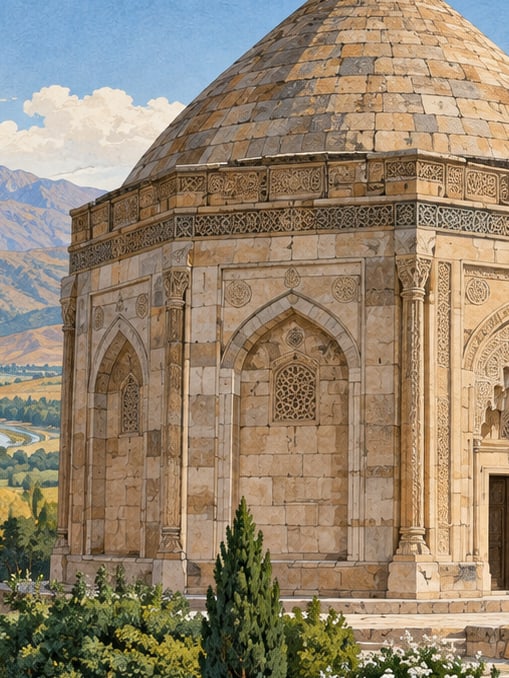 Zeichnung: Grabmal von Sultan Melik, Erzincan