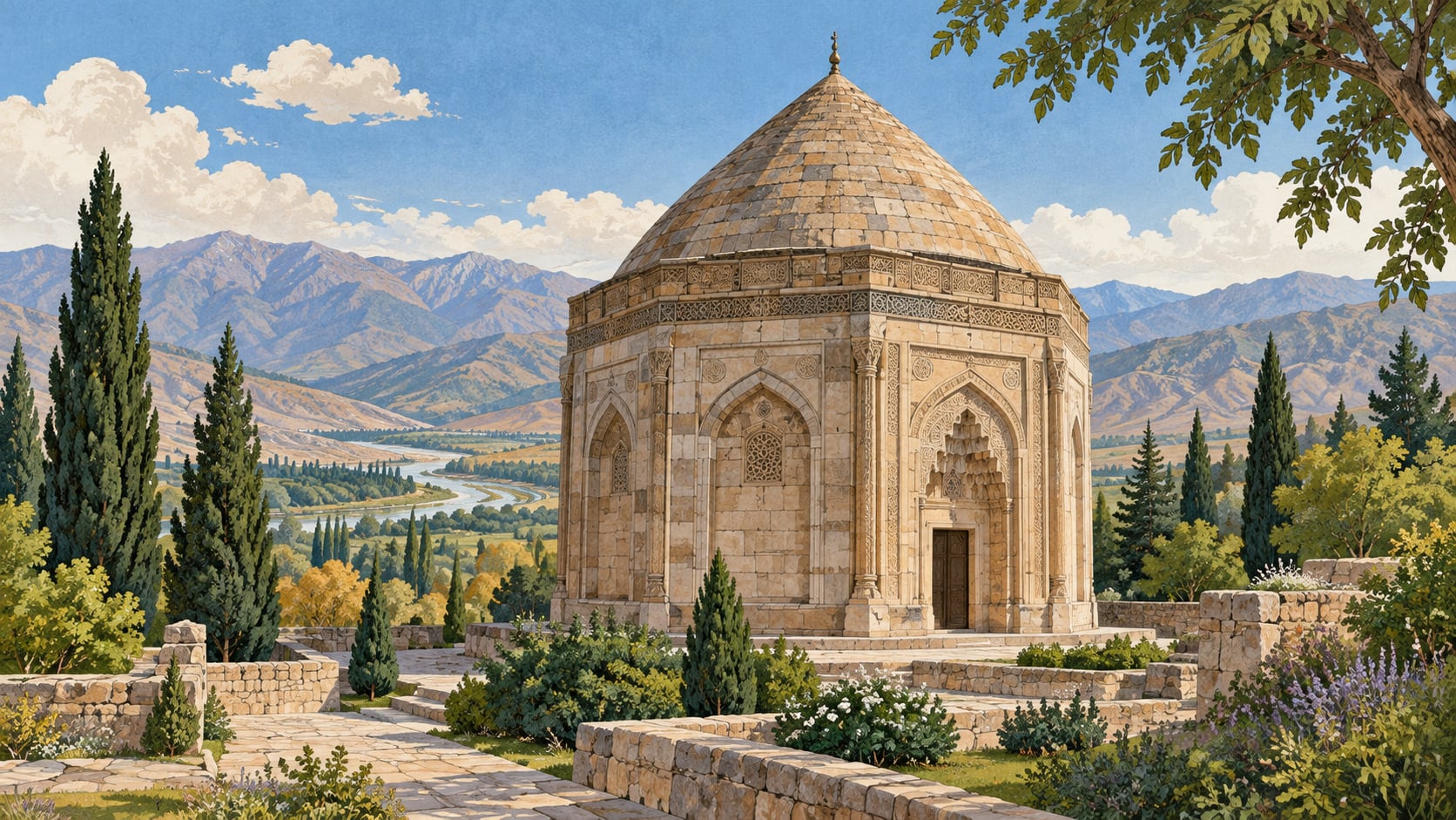 Sultan Melik Tomb çizimi, Erzincan
