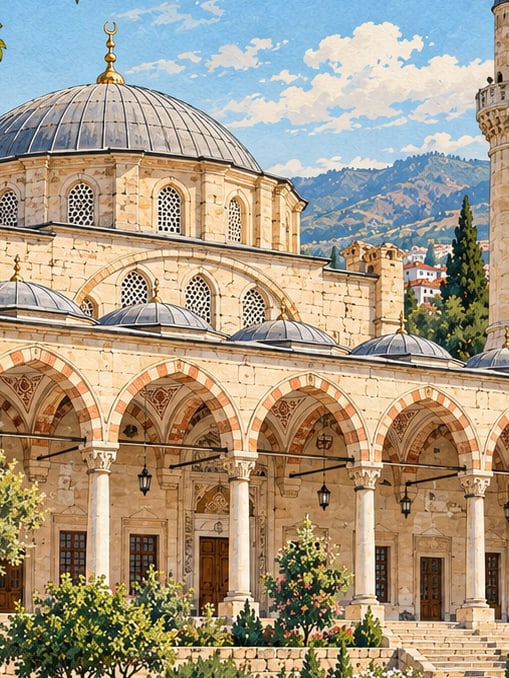 Zeichnung: Sultan-Murat-Moschee, Denizli