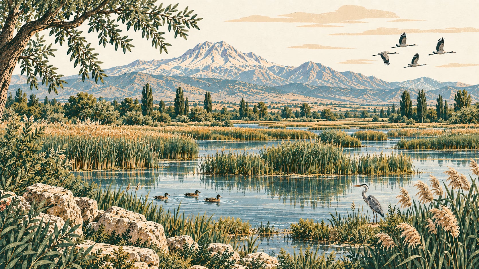 Sultan Sazlığı National Park çizimi, Kayseri
