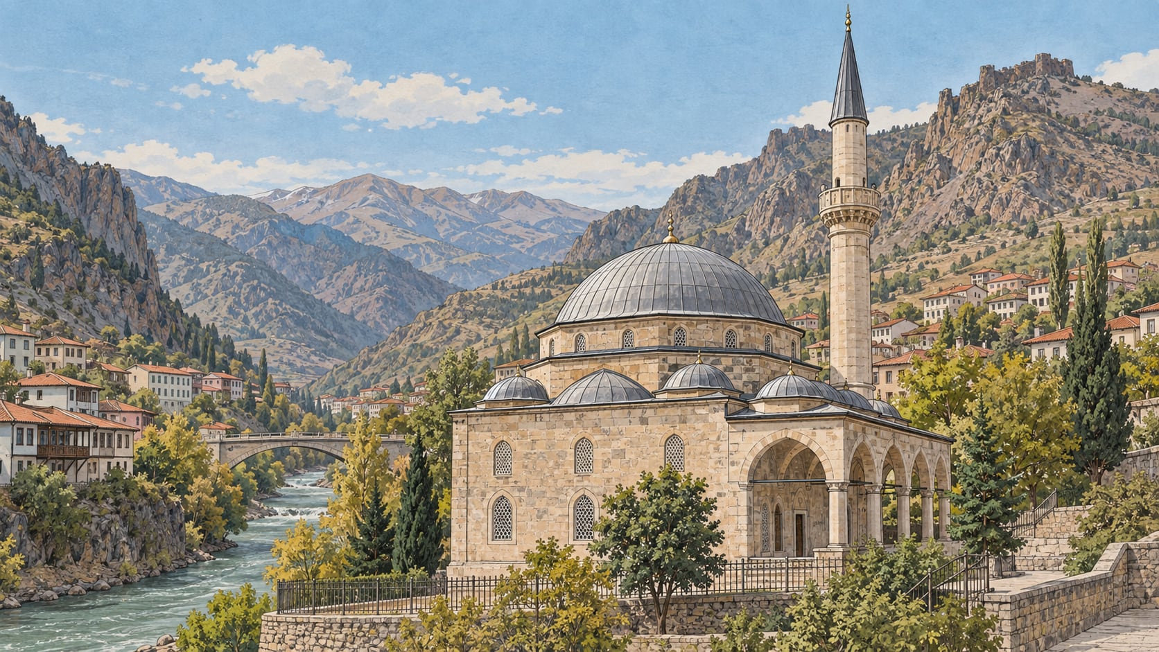 Sultan Süleyman Caravanserai Mosque çizimi, Gümüşhane