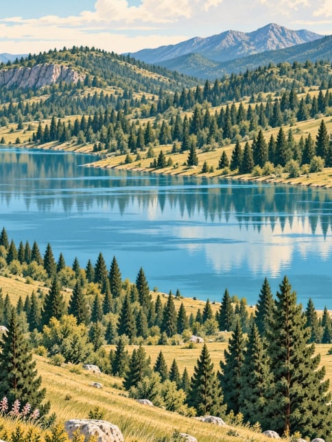 Zeichnung: Naturpark Sünnet-See, Bolu