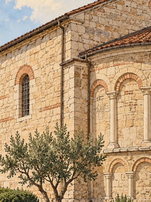 Zeichnung: Bulgarische Kirche Sweti George, Edirne