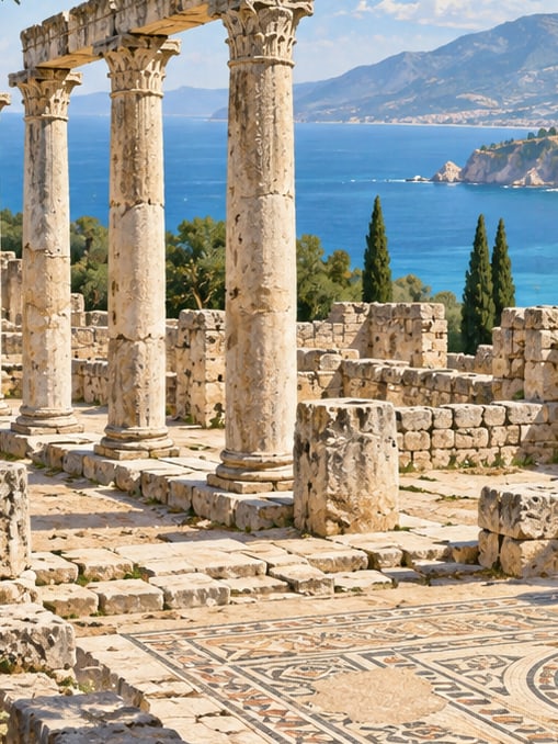Zeichnung: Archäologische Stätte Syedra, Antalya