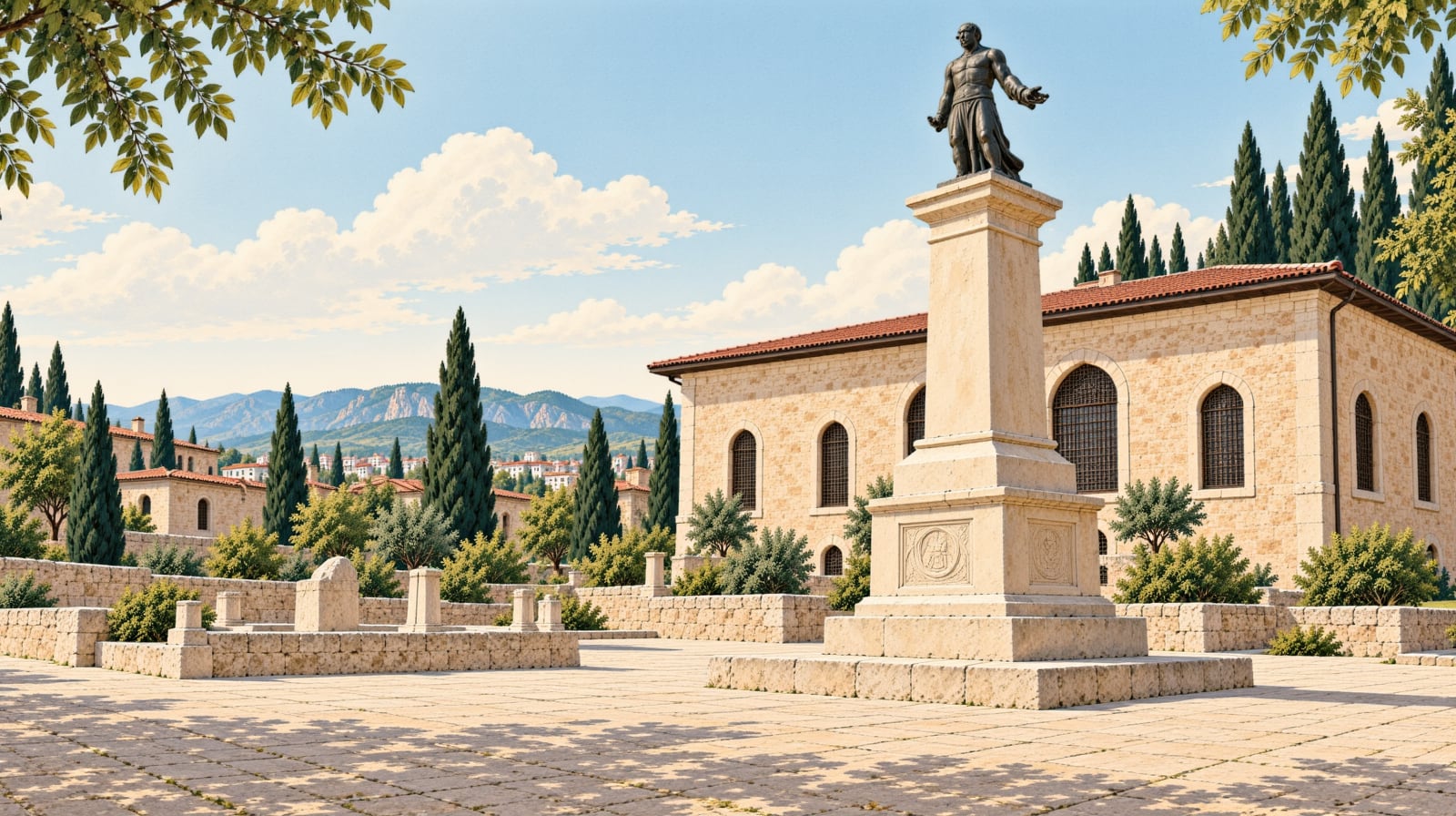 Tabip Yüzbaşı Hamdi Bey Monument çizimi, Kütahya