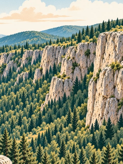 Zeichnung: Tuzla-Schlucht von Taraklı, Sakarya