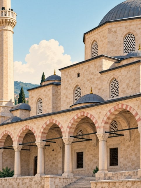 Zeichnung: Historische Ağa-Moschee, Sakarya