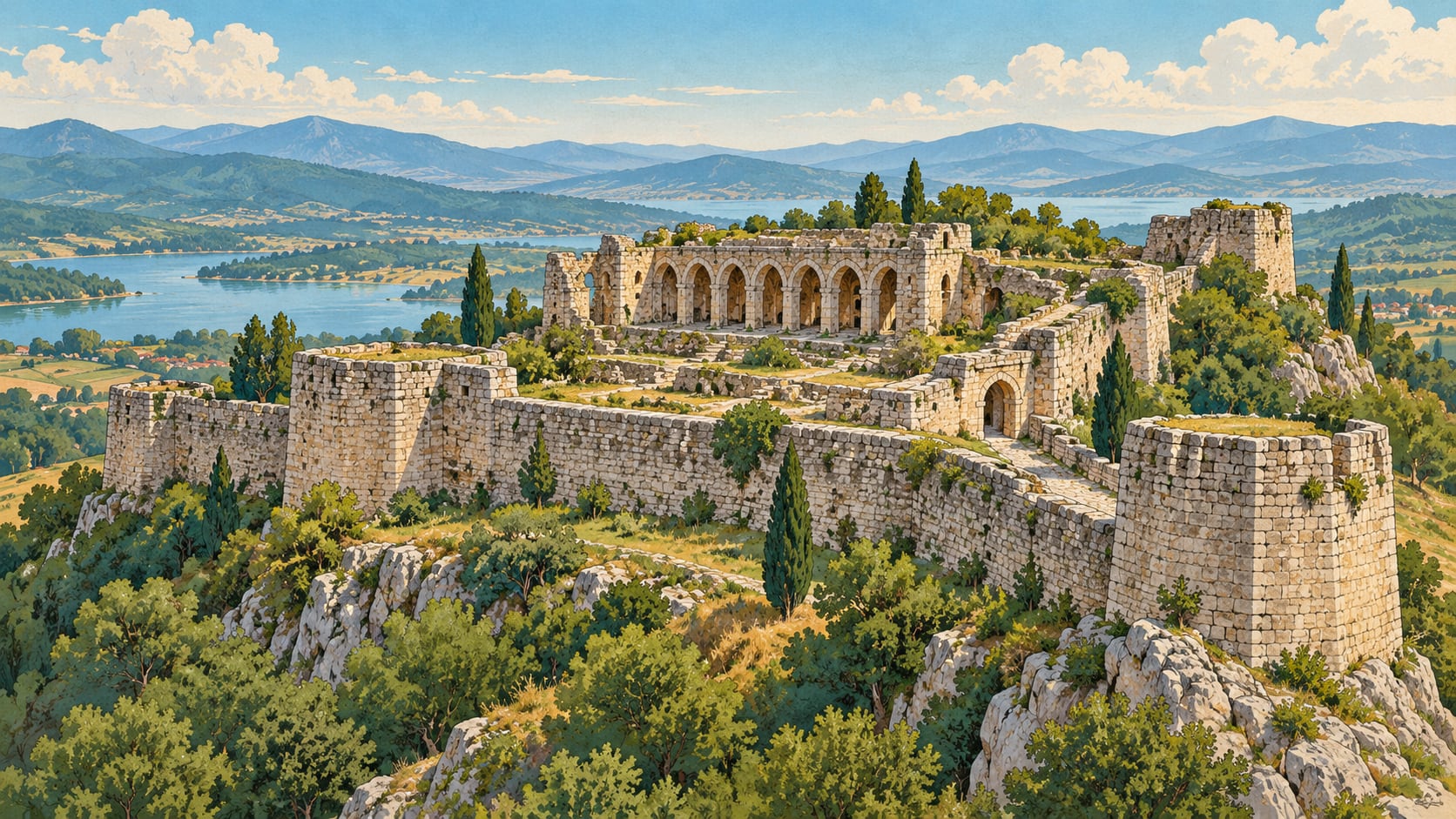 Historical Harmantepe Castle çizimi, Sakarya