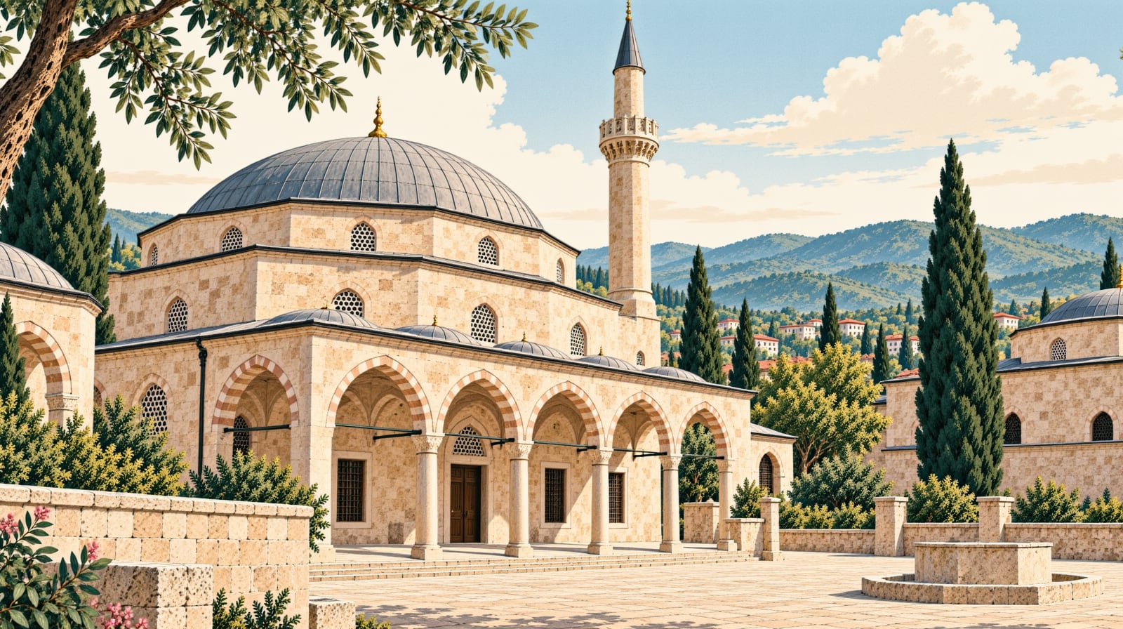Historical Hasan Fehmi Paşa Mosque çizimi, Sakarya