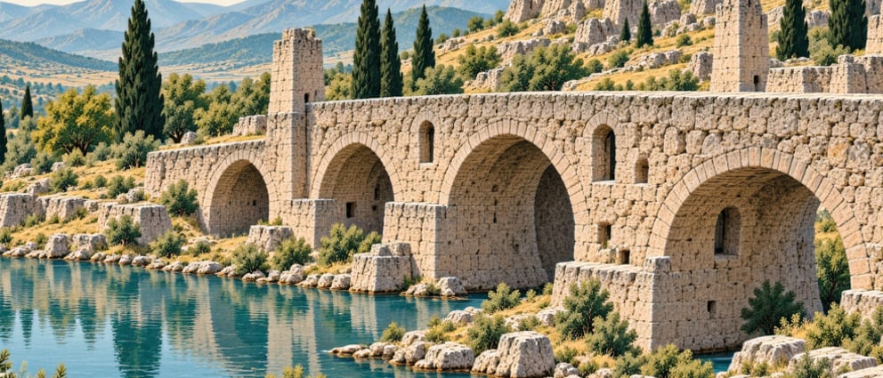 Historical Murat Bridge çizimi, Muş