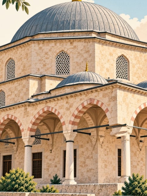 Zeichnung: Historische Rüstempaşa-Moschee, Sakarya