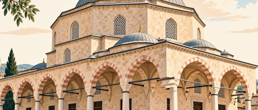Historical Rüstempaşa Mosque çizimi, Sakarya