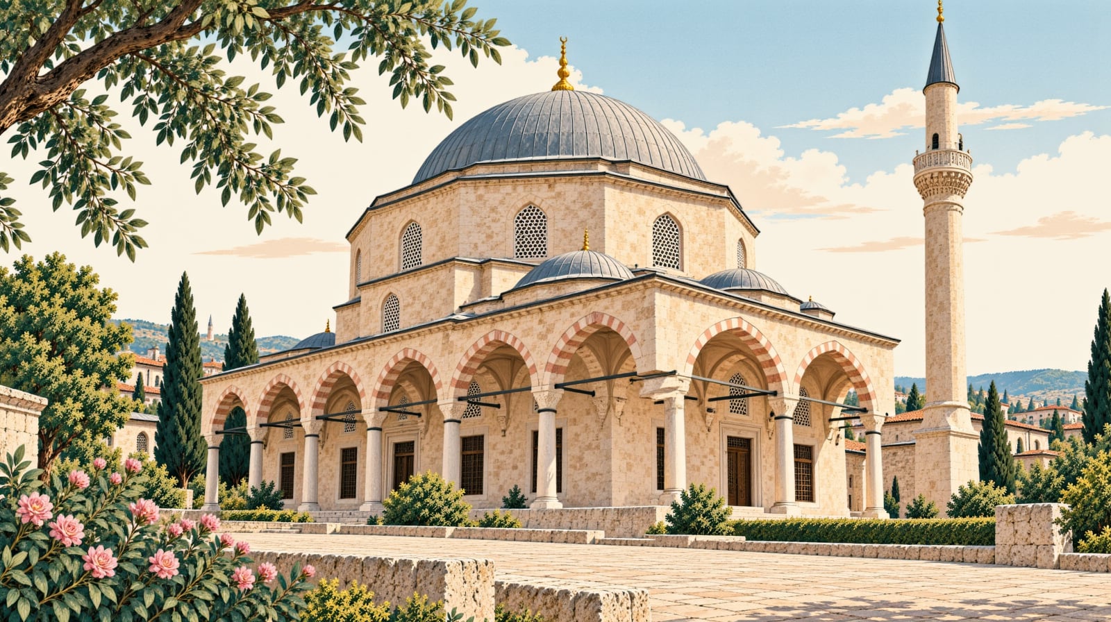 Historical Rüstempaşa Mosque çizimi, Sakarya