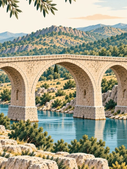 Zeichnung: Steinbrücke (Ceyhan-Brücke), Kahramanmaraş