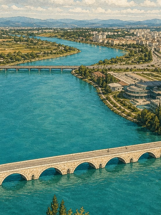 Zeichnung: Steinbrücke, Adana