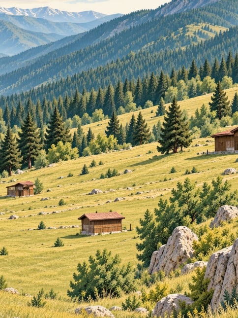 Zeichnung: Hochweide Taşköprü, Gümüşhane