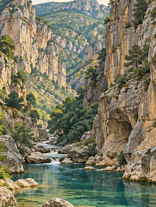 Zeichnung: Naturpark Taşyaran-Tal, Uşak