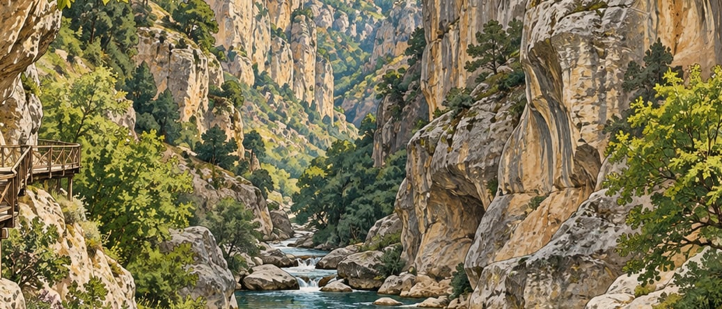 Taşyaran Valley Nature Park çizimi, Uşak